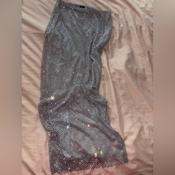 Windsor Cue The Sparkle Rhinestone Fishnet Maxi Skirt Brand New with Tags- Small - Picture 5 of 9